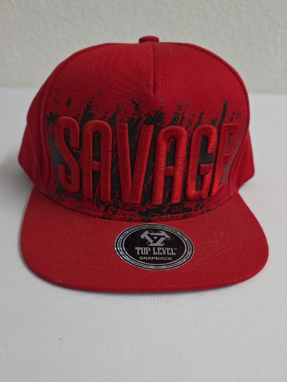 Top Level Red Savage Cotton Snapback Ballcap